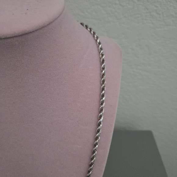 Sterling Silver Twisted Rope Design Necklace Southwestern Classic - Picture 4 of 11